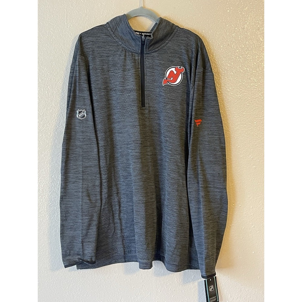 Men's 3XL NWT New Jersey Devils Fanatics Authentic Pro Rink 1/4 Zip Jacket